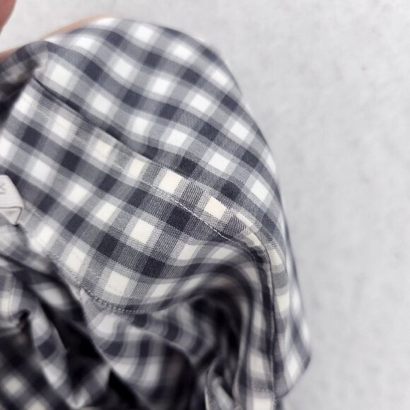 ERMENEGILDO ZEGNA Shirt Gray White Check Plaid 100% Cotton Size XL - Picture 11 of 11